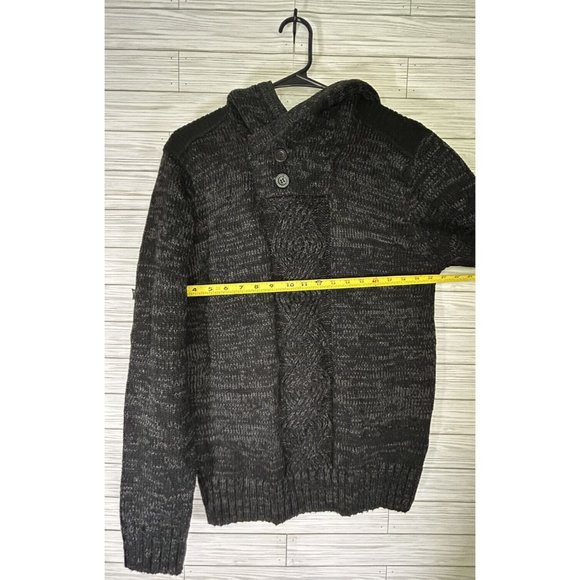 Amongst Others Cable Knit Fisherman Sweater Pullover Men's Medium Wine Mock Neck - Picture 6 of 8